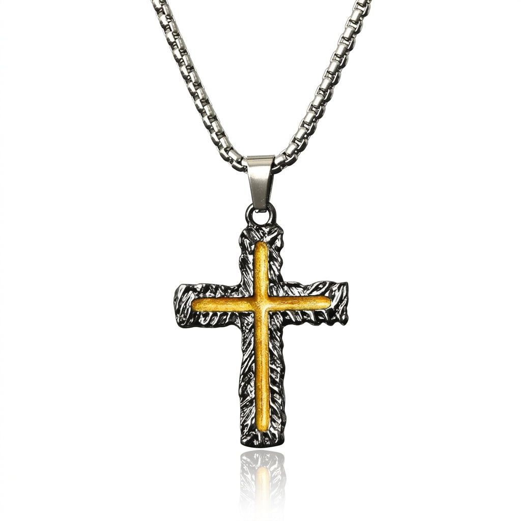 Black and Gold Cross Pendant