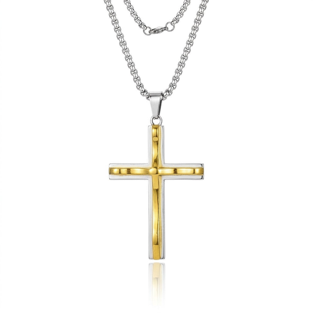 Gold and Silver Cross Pendant