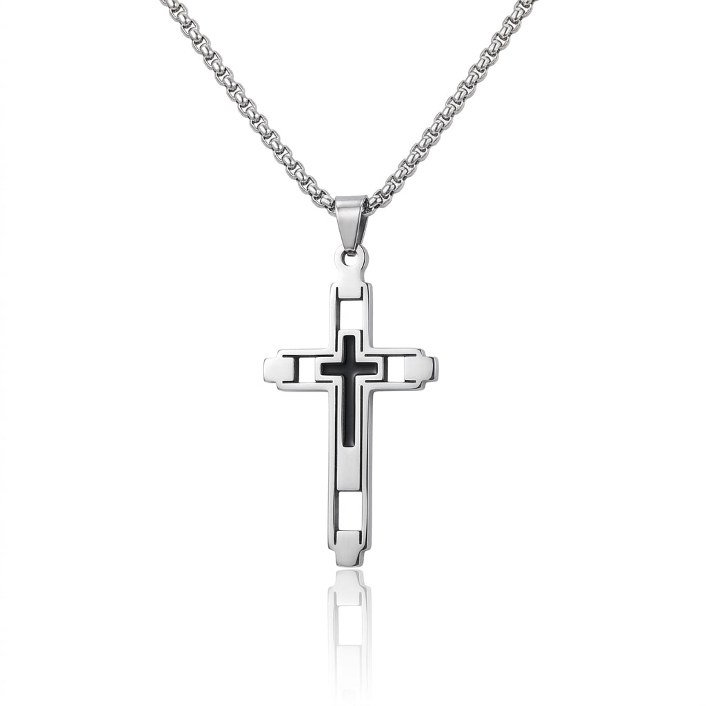Hollow Steel Cross Pendant