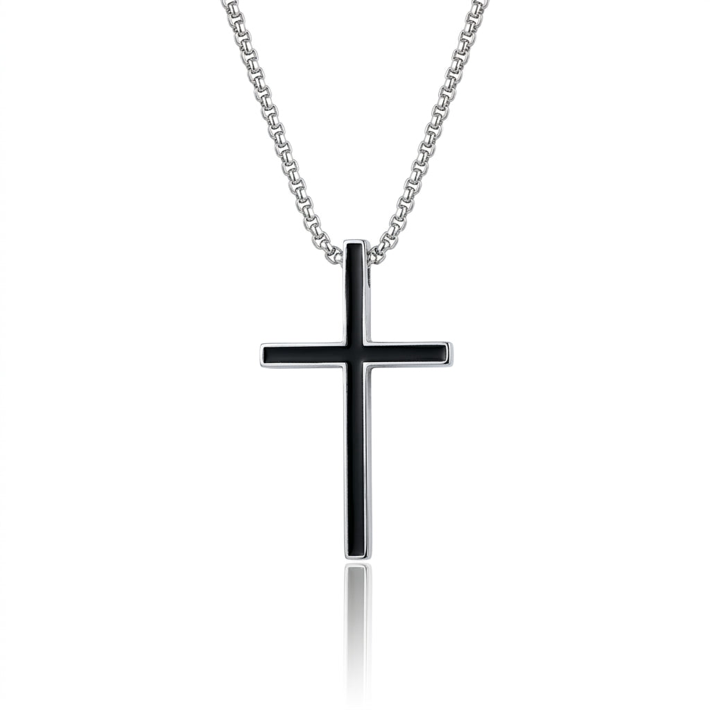 Simple Black Cross Pendant