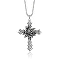 Rose Petal Cross Pendant