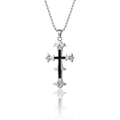 Diamond Black Line Cross Pendant