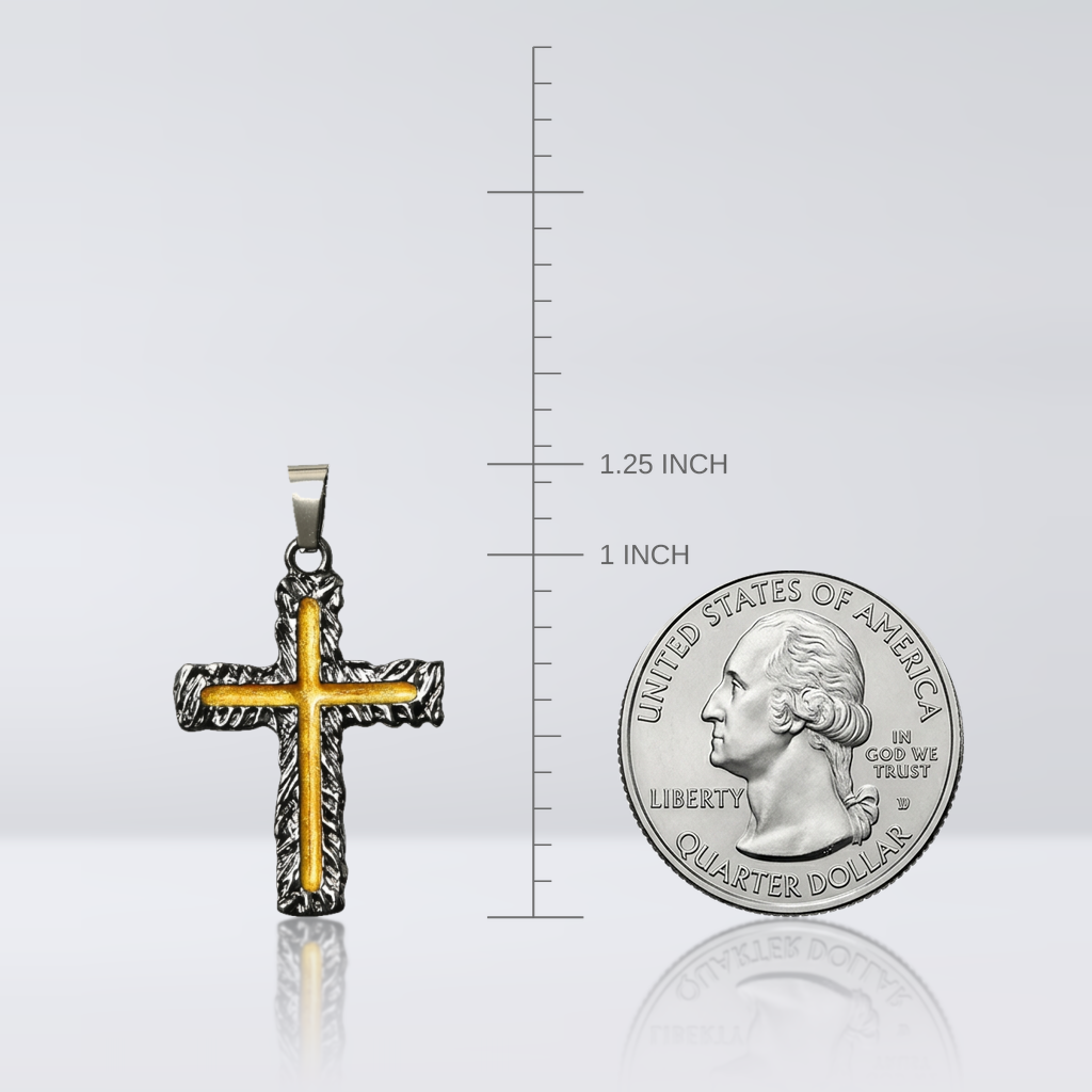 Black and Gold Cross Pendant
