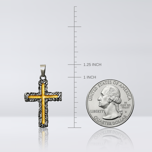 Black and Gold Cross Pendant