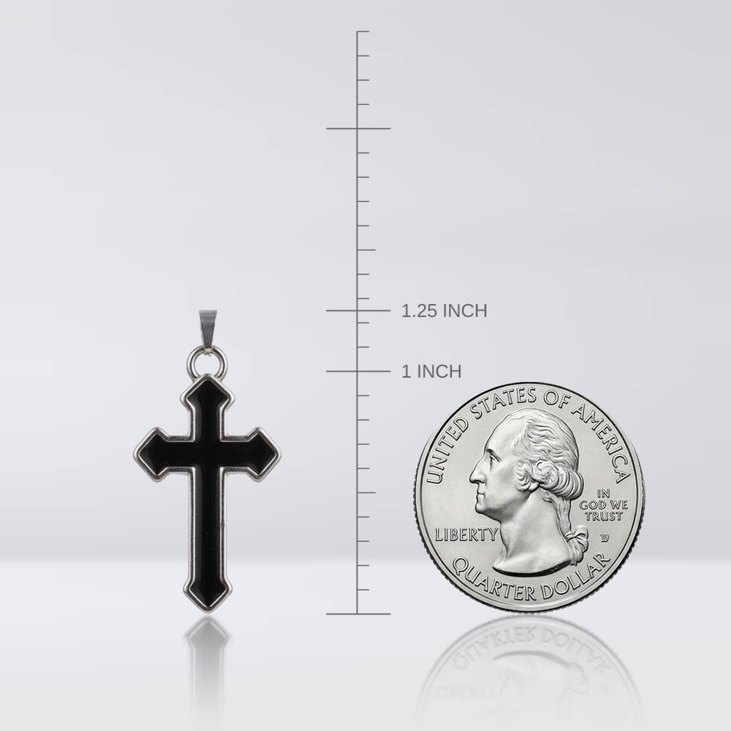 Black Retro Cross Pendant