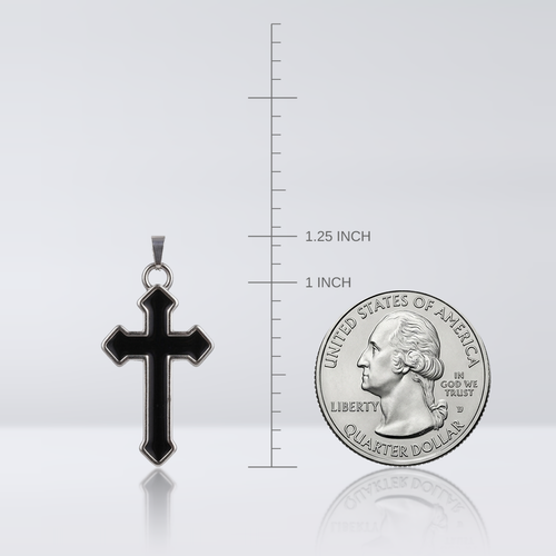 Black Retro Cross Pendant