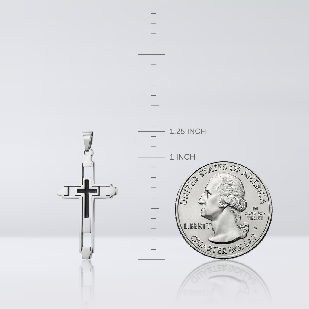Hollow Steel Cross Pendant