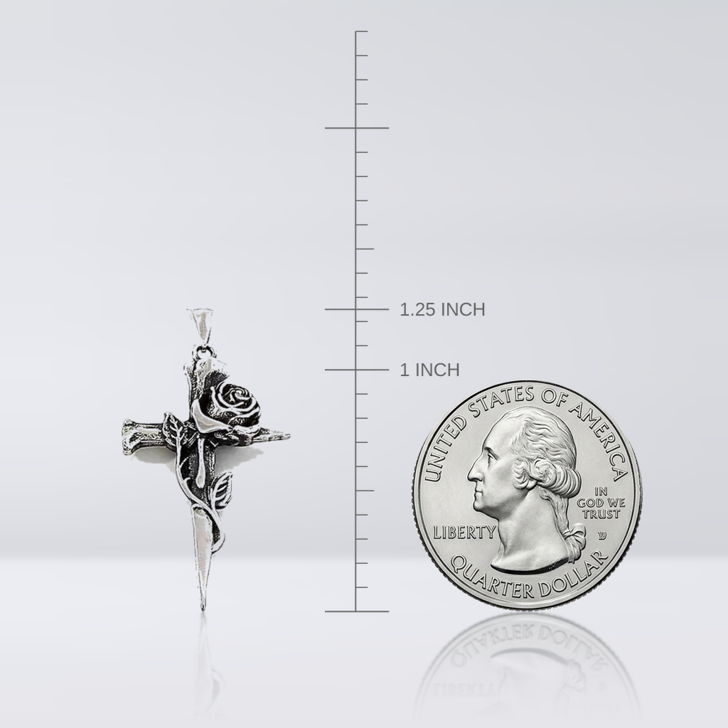 Rose Nail Cross Pendant