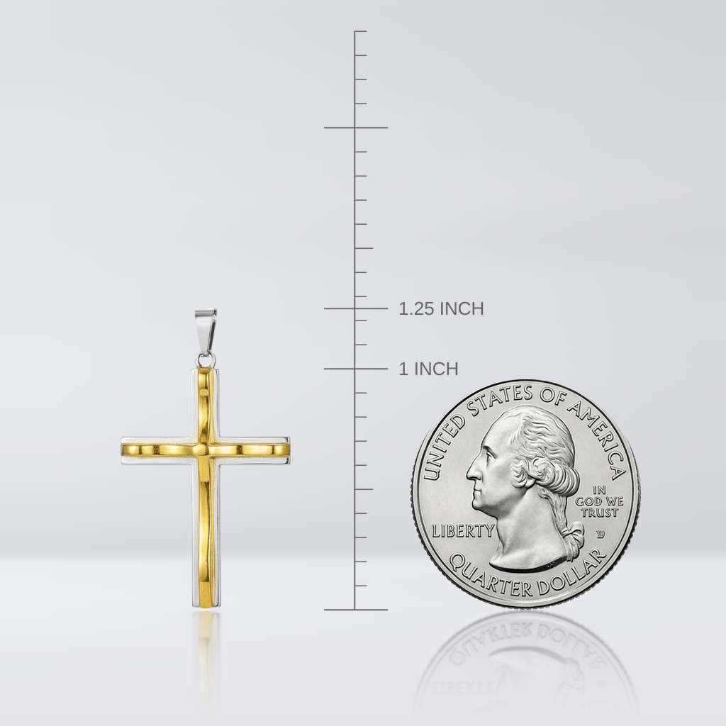 Gold and Silver Cross Pendant