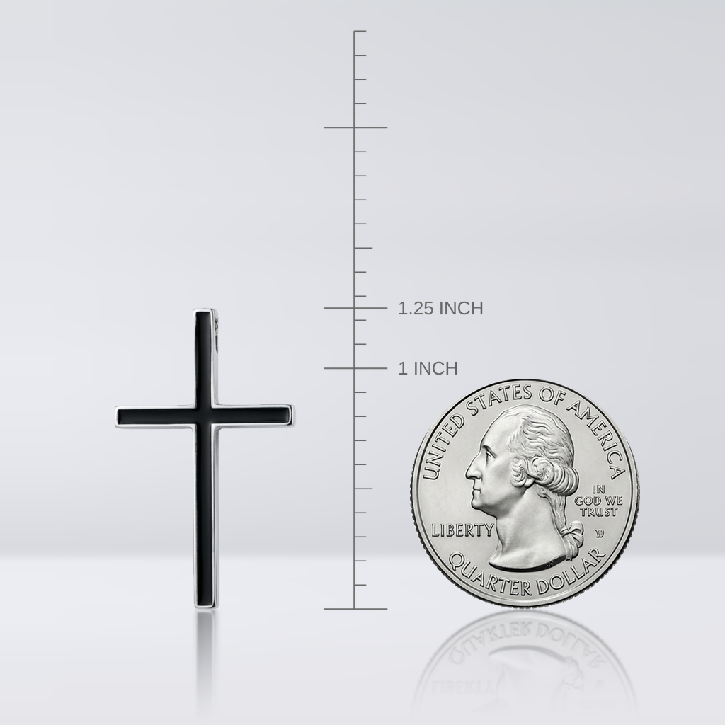 Simple Black Cross Pendant